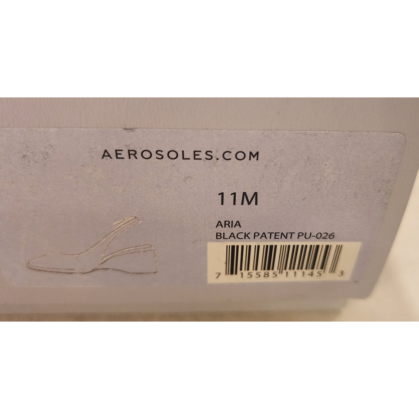 Aerosoles Aria Black Patent Slingback Wedge 11M NIB Comfort Shoes