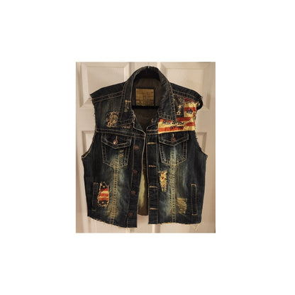 American Themed Jeans Jacket - Smoke Rise - Large