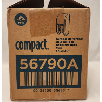 GP Pro - Compact 2 Roll Vertical Tissue (Toilet Paper) Dispenser - Black