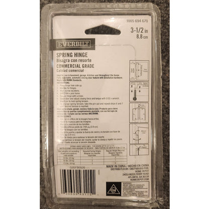 Everbilt 3.5 Inch Commercial Grade Spring Hinge Door Closer 1005694670 NIB