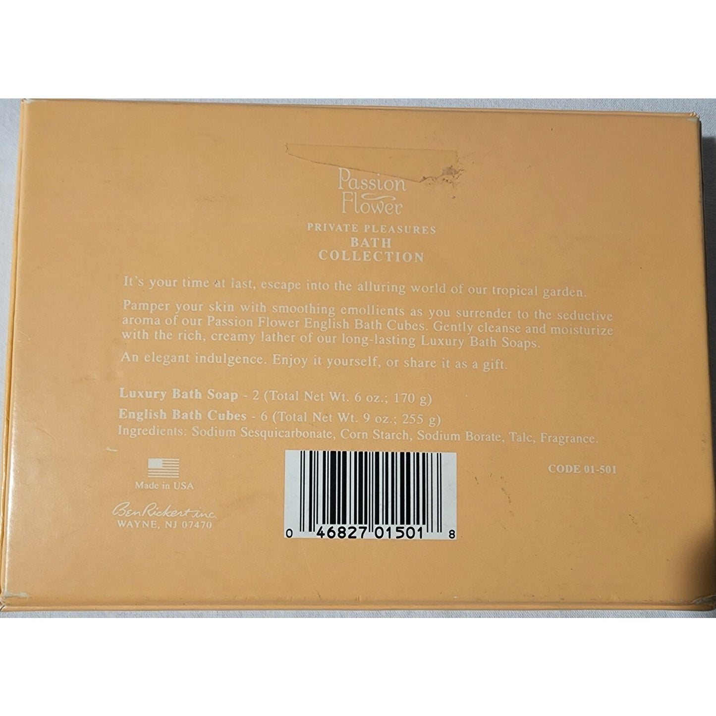 Ben Rickert Private Pleasures Bath Collection- Soap - Passion Flower- Bath Cubes