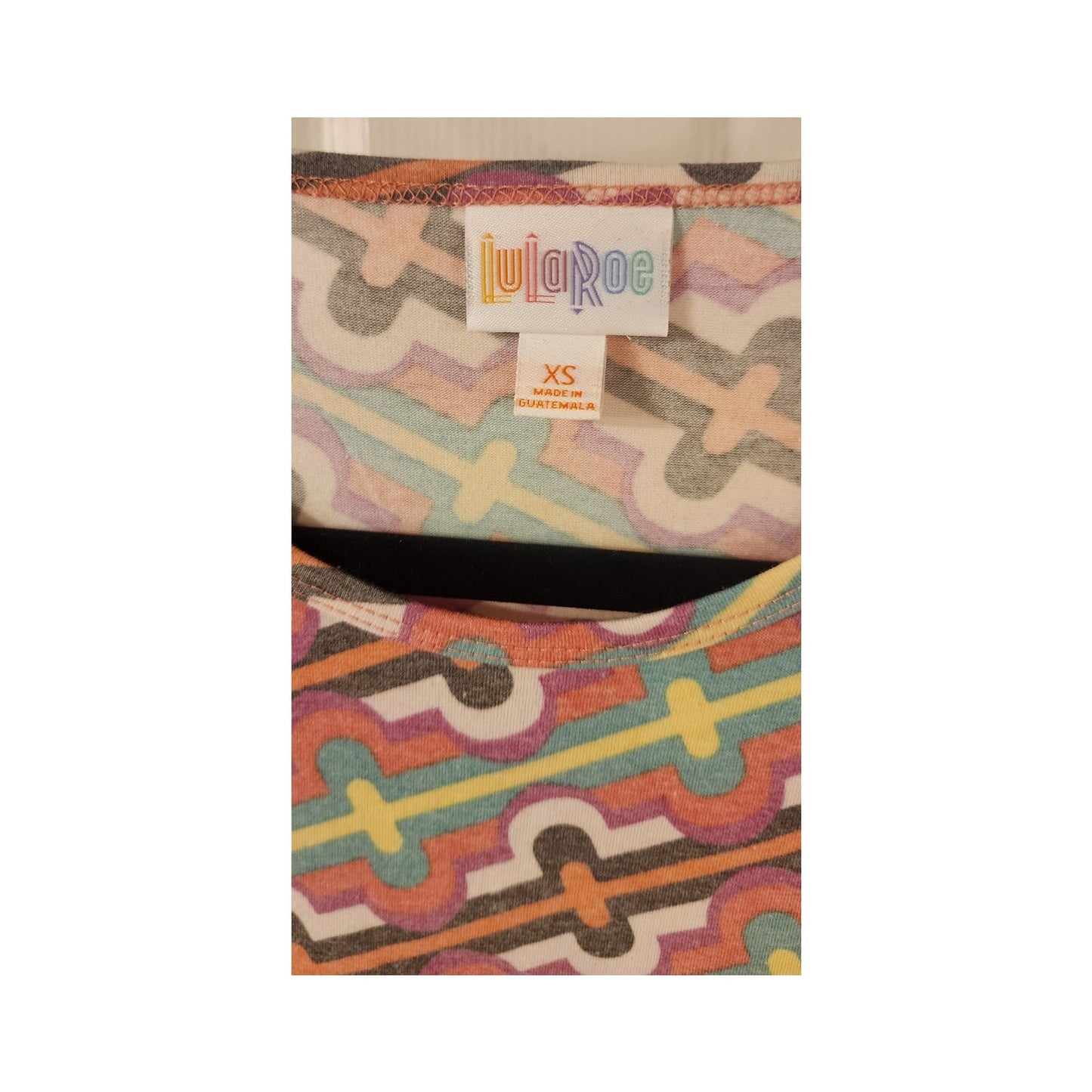 LuLaRoe - XS - IRMA - Green, Orange Yellow Diagonal Stripes - NWT