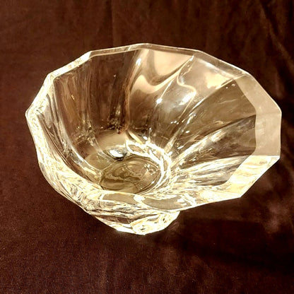 Badash Crystal Heavy Freeform Studio Glass Bowl Seeded Bubble Rim 8 Inch