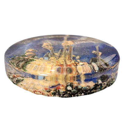 Vintage Clear Acrylic Lucite 3D Image Paperweight Desk Accessory Dome Art