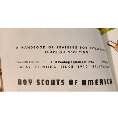 Vintage 1965 Boy Scout Handbook 7th Edition 1st Printing BSA Field Manual