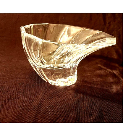 Badash Crystal Heavy Freeform Studio Glass Bowl Seeded Bubble Rim 8 Inch