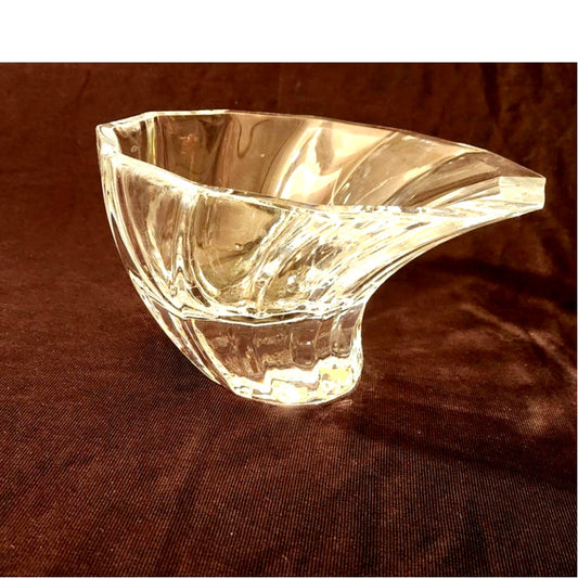 Badash Crystal Heavy Freeform Studio Glass Bowl Seeded Bubble Rim 8 Inch