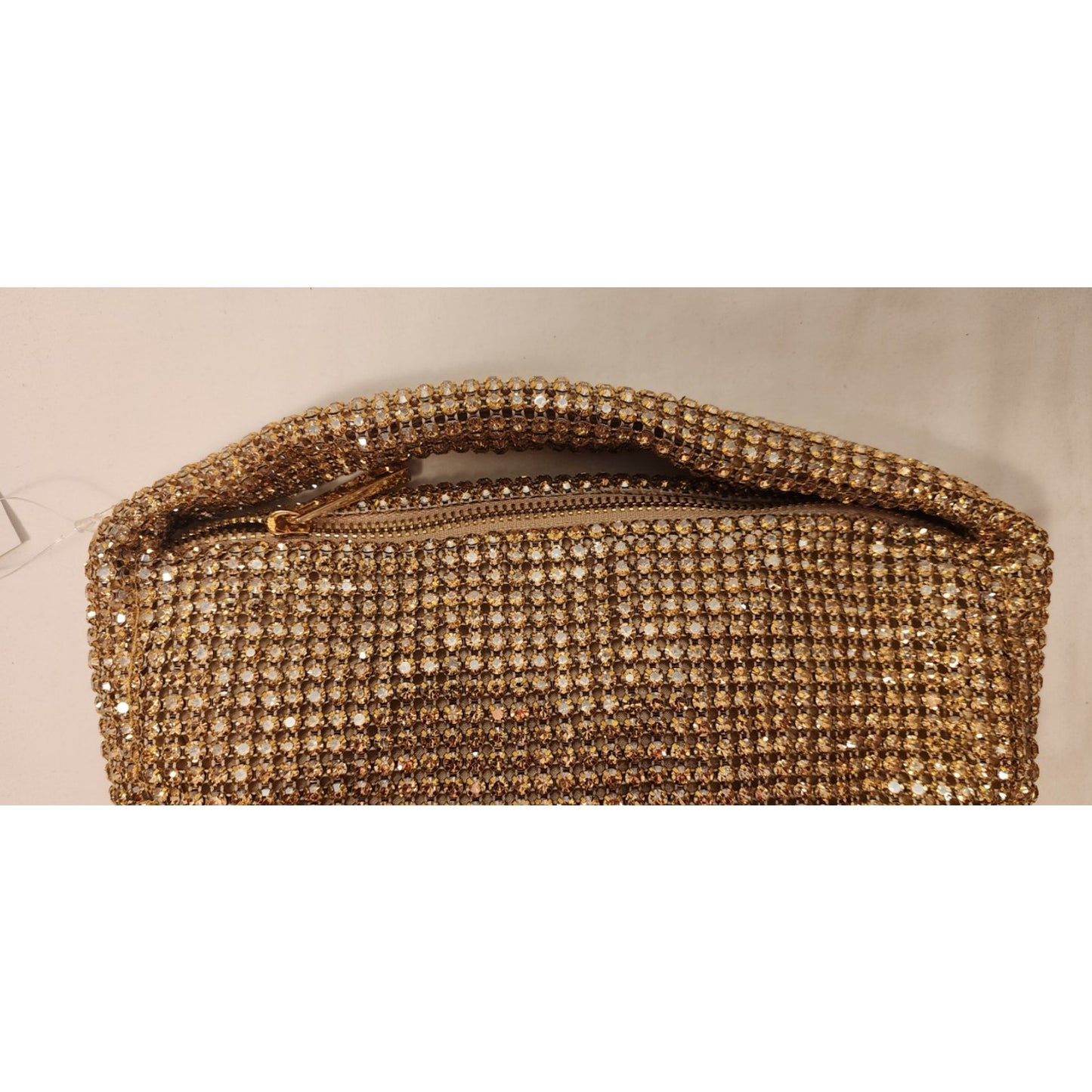 Aldo - LUZX-972 - Elegant Gold Top-Handle Handbag with Rhinestone Embellishments