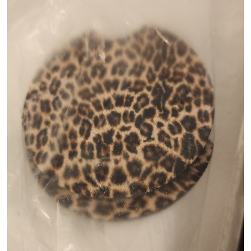 Cheetah Print Car Accessory Set – Plate Frame, Shoulder Covers, Cup Inserts