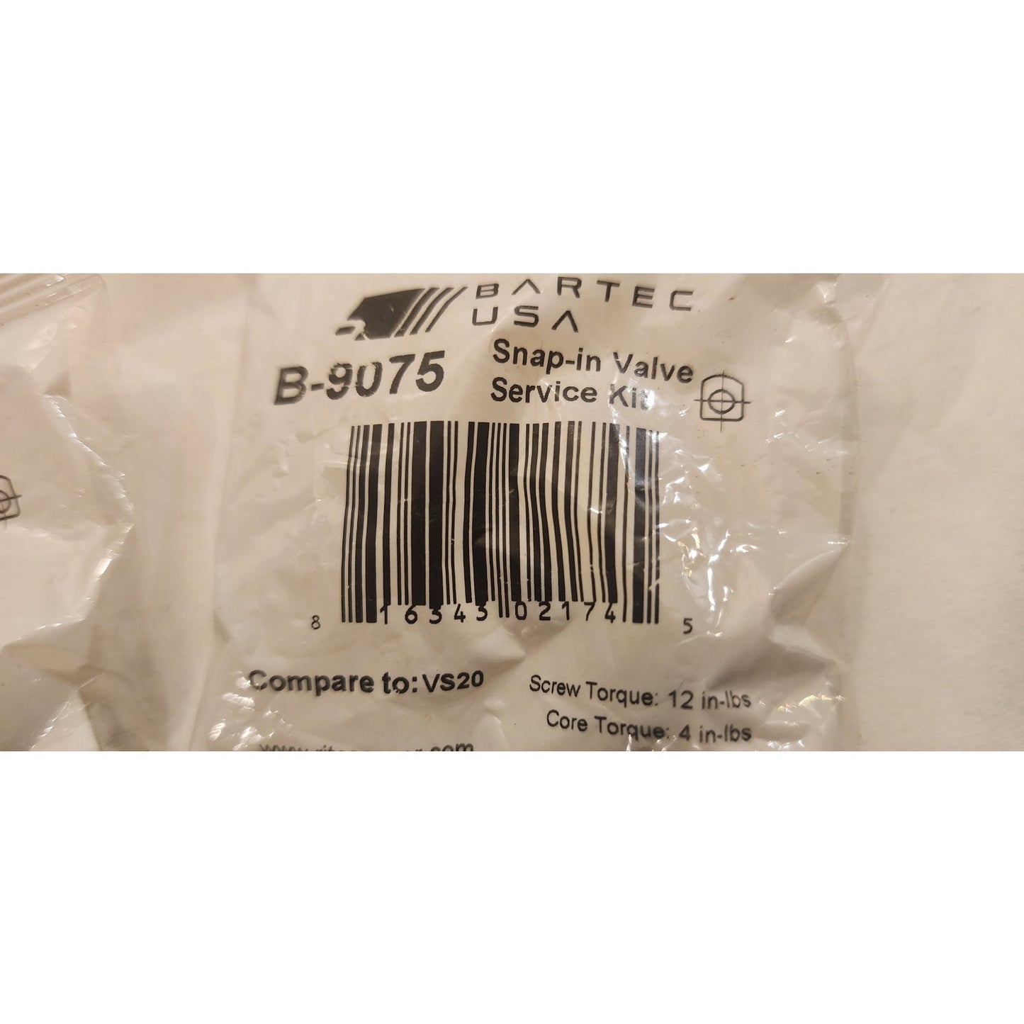 BARTEC USA - B-9075 Snap-In Valve service Kits -5 Pack - Compare VS20