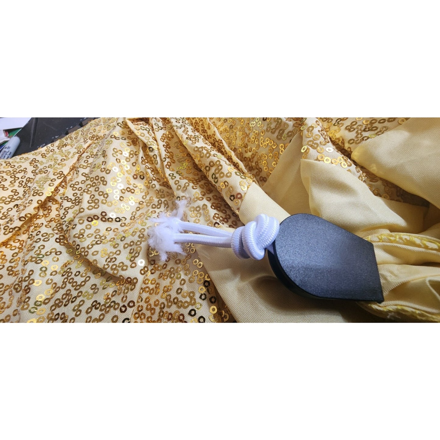 8' Round? - Tablecloth Skirt - Gold - with draw string and clamps - Washable