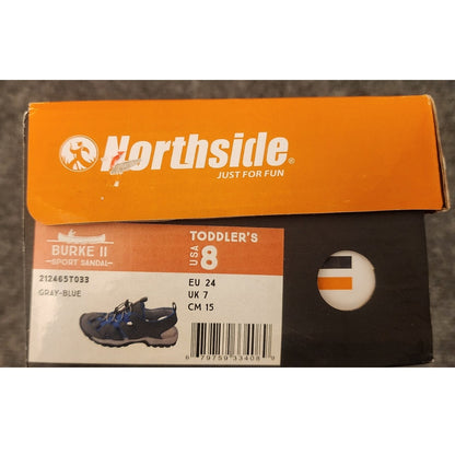 Northside Burke II Toddler Size 8 Sport Sandals Gray Blue Water Shoes NIB