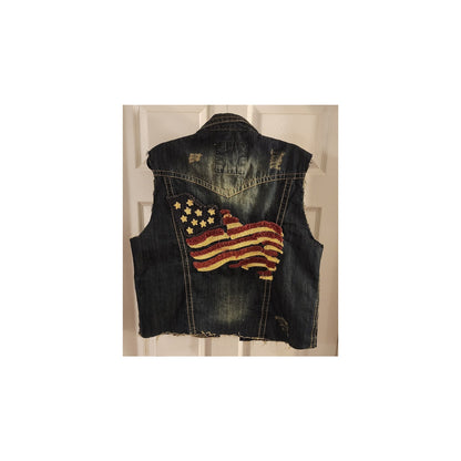 American Themed Jeans Jacket - Smoke Rise - Large
