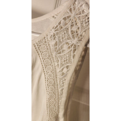 LOFT Ann Taylor Medium White Cutwork Lace Sleeveless Top Blouse