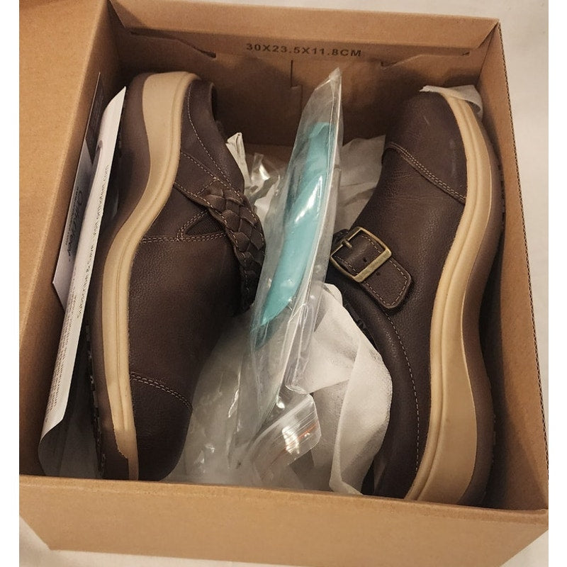 OrthoFeet Irma Women’s 8.5 Brown Orthopedic Comfort Shoes with Insoles
