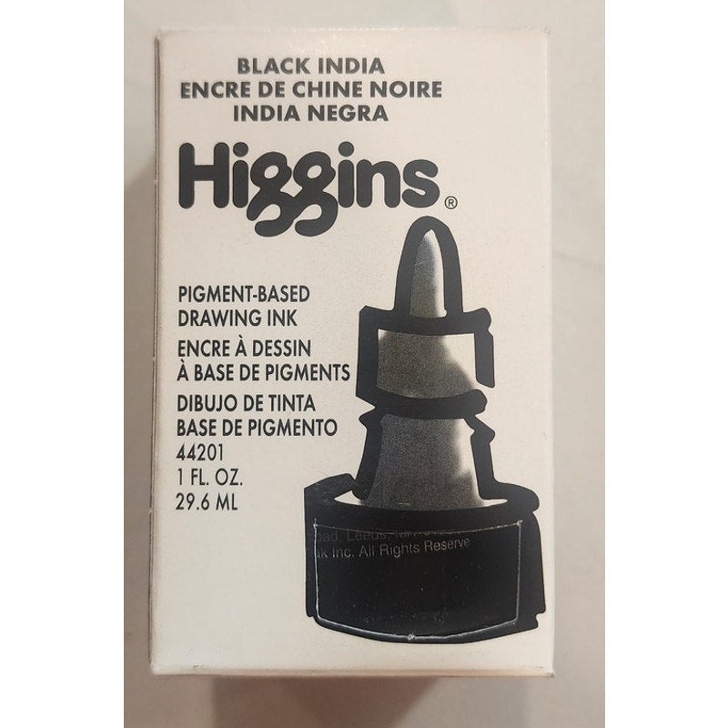 Lot of 3 - Higgins Pigment Based Drawing Ink Black India 1 oz. NIB FREE SHIP