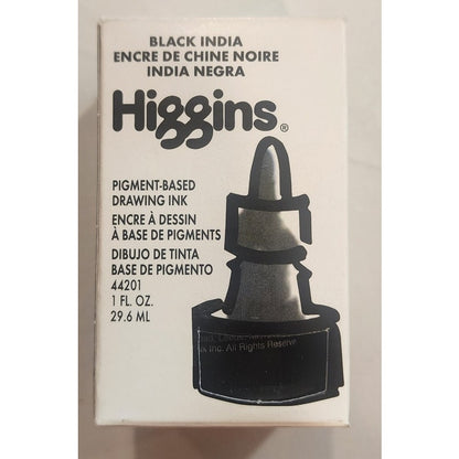 Lot of 3 - Higgins Pigment Based Drawing Ink Black India 1 oz. NIB FREE SHIP