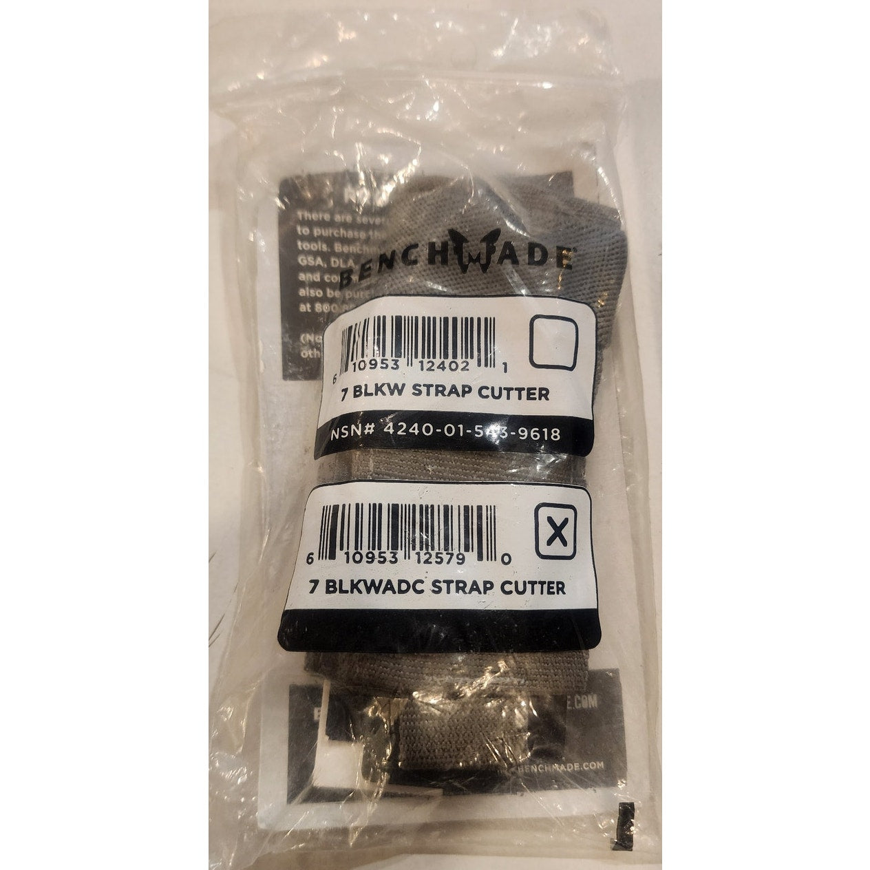Benchmade 7 Hook Strap Cutter w/ Sheath – New in Bag – NSN 4240‑01‑553‑9618