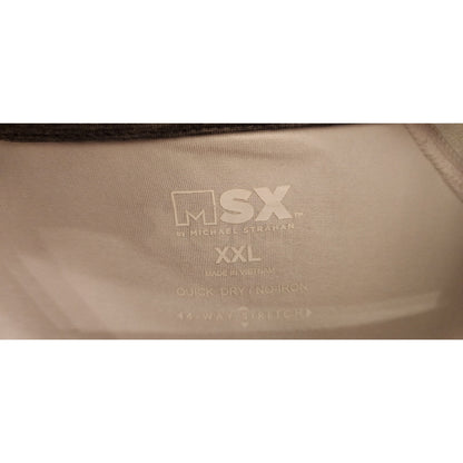 MSX Michael Strahan Mens XXL Quick Dry No Iron Golf Polo Shirt White Gray