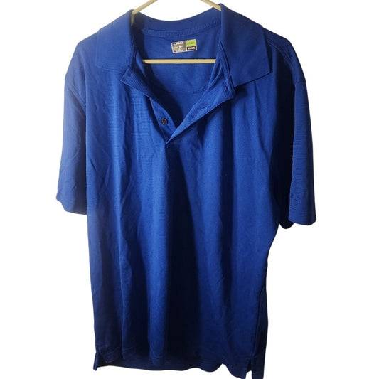 Links Edition Titanium Golf Performance Polo Shirt Men's Blue Short Sleeve Tee