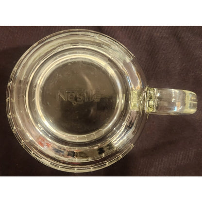 Nestlé World Map Glass Mugs – Set of 4 – Vintage Globe Etched Cups