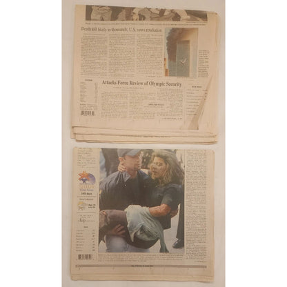 9/11 newspapers - Salt Lake Tribune and Provo Daily Herald 9/12/2001 -