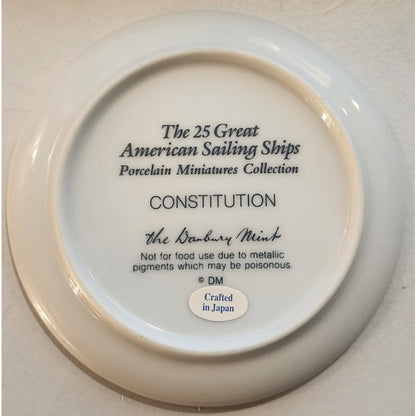 Danbury Mint Great American Sailing Ships Miniature Plate CONSTITUTION Japan