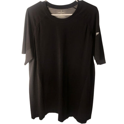 Fila Mens XXL Short Sleeve Activewear Shirt Black Micro Dot Mesh Performance