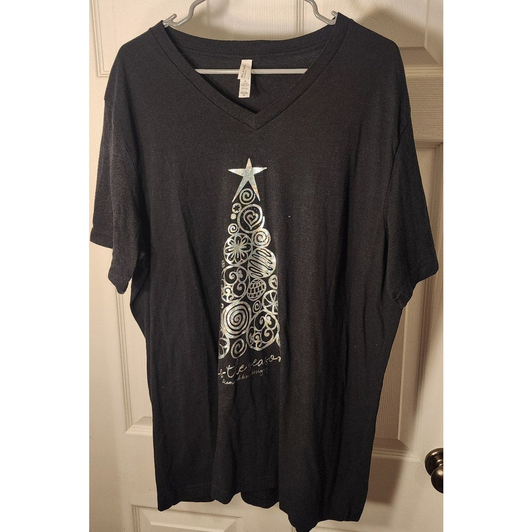 Bella Canvas ’Tis the Season Tee Gray 2XL Silver Christmas Tree Graphic