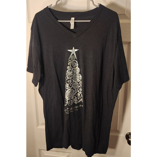 Bella Canvas ’Tis the Season Tee Gray 2XL Silver Christmas Tree Graphic