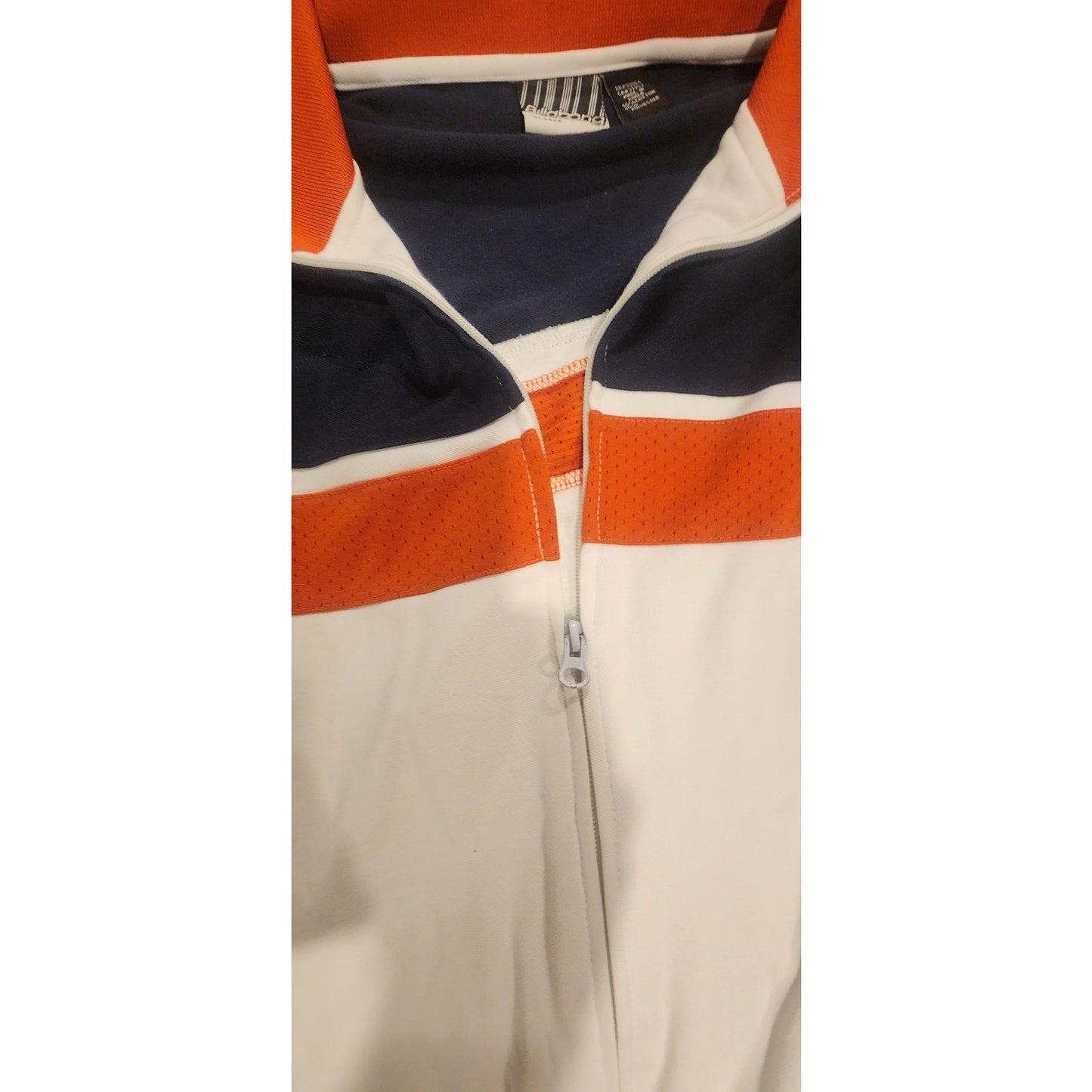 Billabong Retro Track Jacket Mens XL Colorblock White Orange Navy Blue Full Zip
