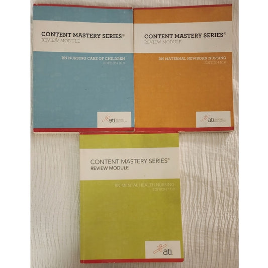 ATI RN Review Module Set (3 Books) Maternal Newborn, Children, Mental Health