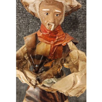Vintage Handmade Mexican Folk Art Paper Mache Musician Figurine 10" - As Is