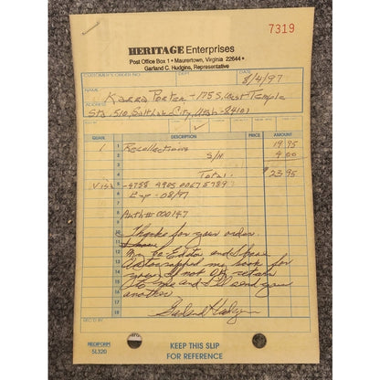 Recollections Old Dominion Dragoon Signed Both Authors 1st Ed Receipt Included