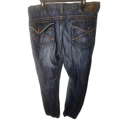 Wrangler Men's Straight Fit Jeans Size 38x32 Blue Denim Classic Five-Pocket