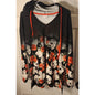 LuLaRoe Skull and Rose Floral Print Hoodie Pullover - Size Large