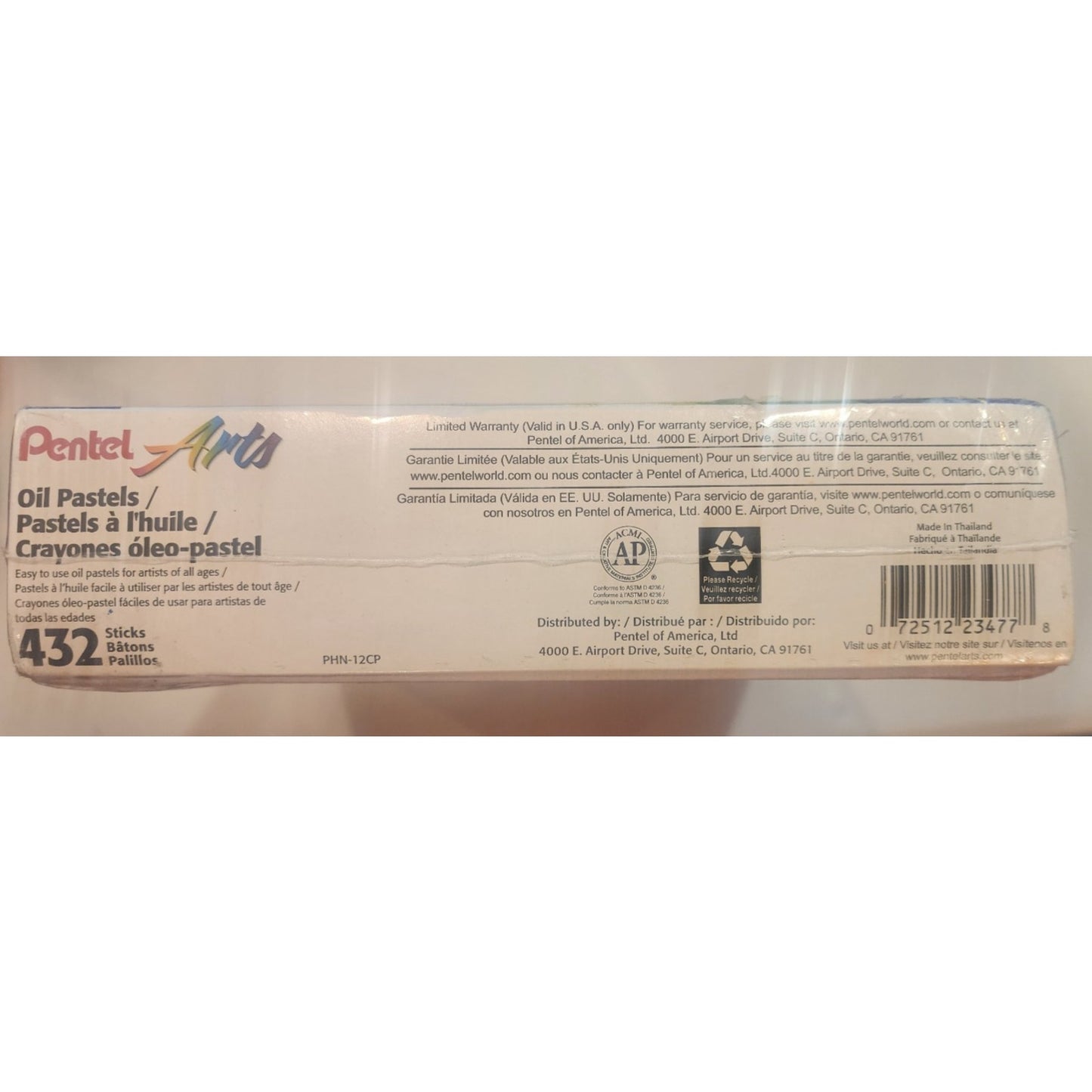Pentel Arts - Oil Pastels -432 Sicks in Set - 12 Colors - Sealed Box
