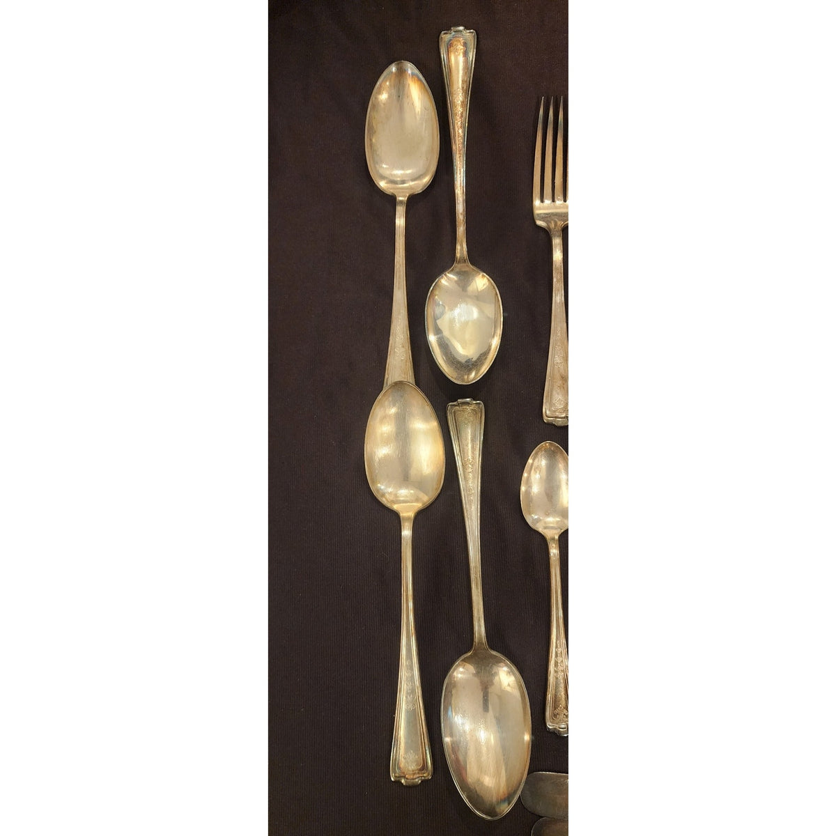 Vintage 1847 Rogers Bros Silverplate Flatware Set 42 Pc Original Red Cloth Bags14