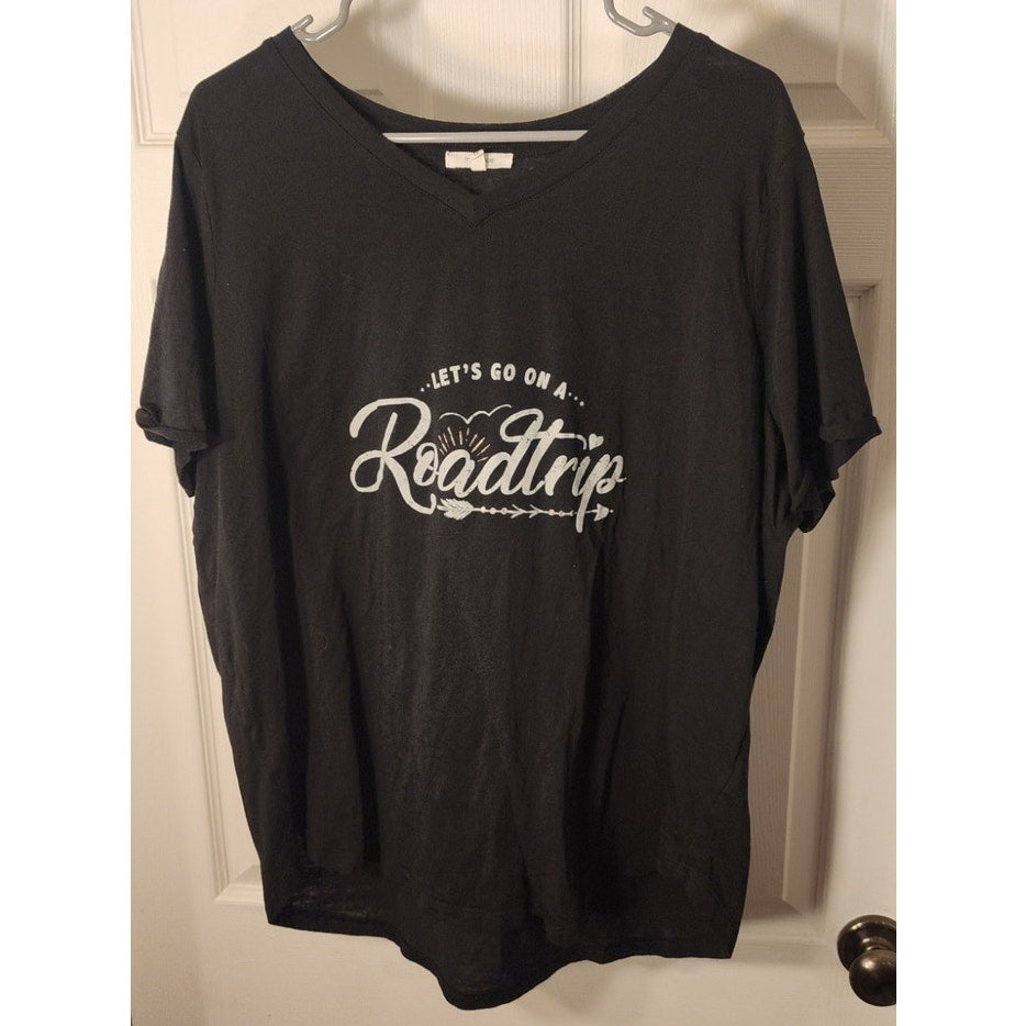 Maurices Roadtrip Tee Black 1X Let’s Go On a Roadtrip Graphic