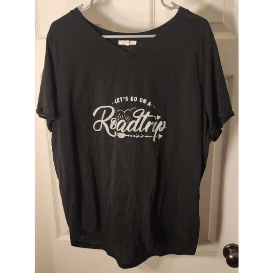Maurices Roadtrip Tee Black 1X Let’s Go On a Roadtrip Graphic