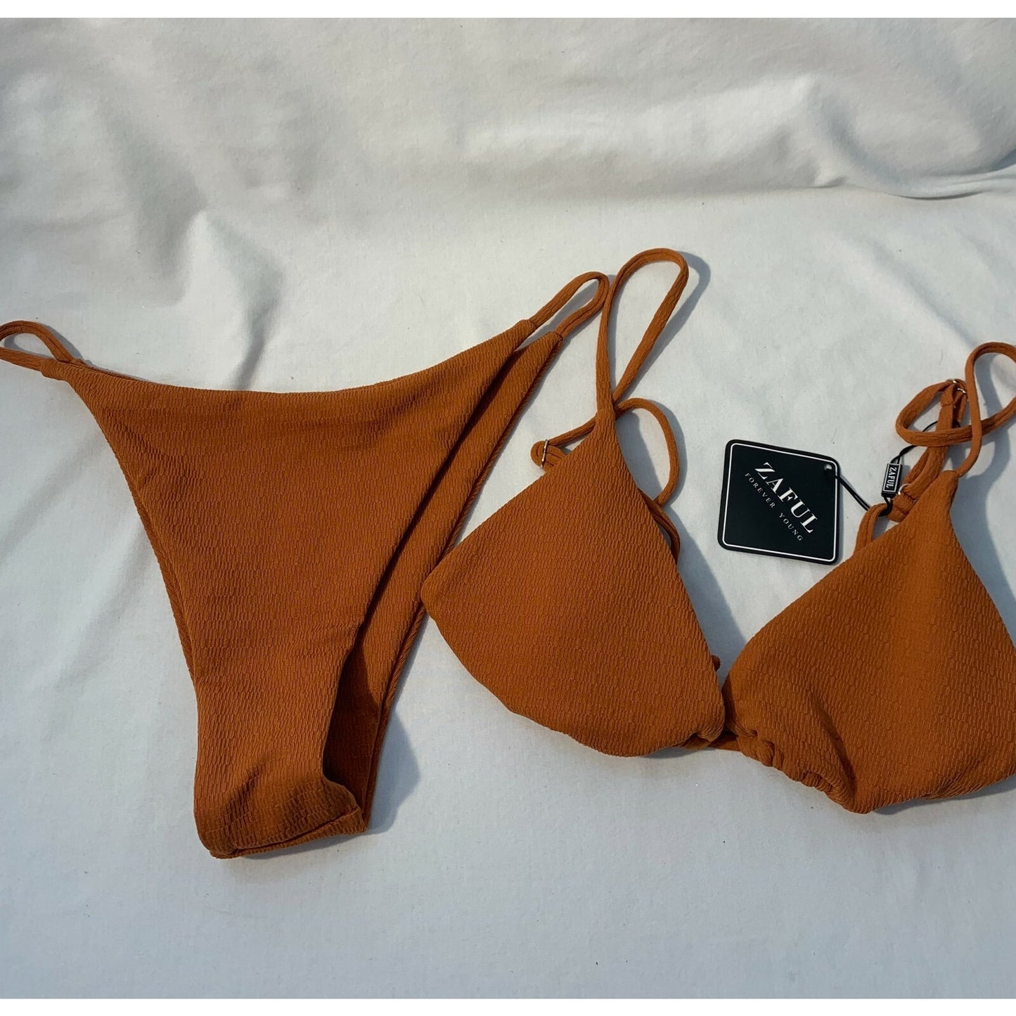 Zaful Rust Bikini - US size 8 - Textured - String