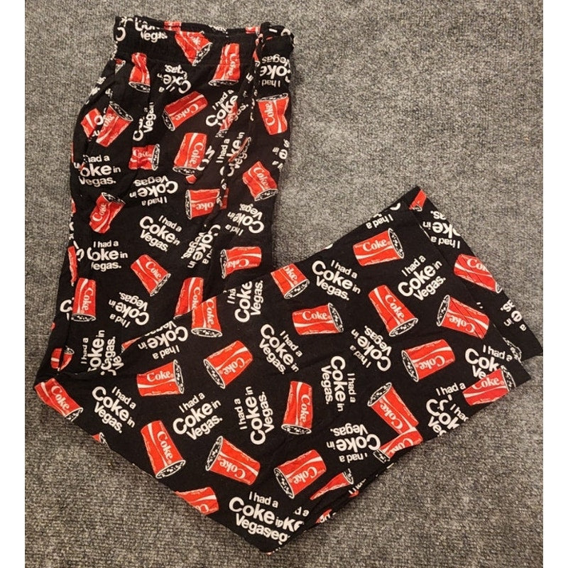 Coca-Cola Womens XL 40-42 I Had A Coke In Vegas Leggings All Over Print Black