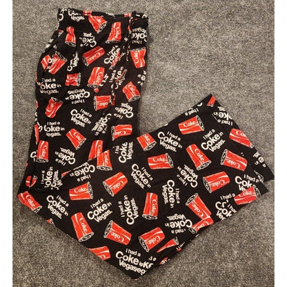 Coca-Cola Womens XL 40-42 I Had A Coke In Vegas Leggings All Over Print Black