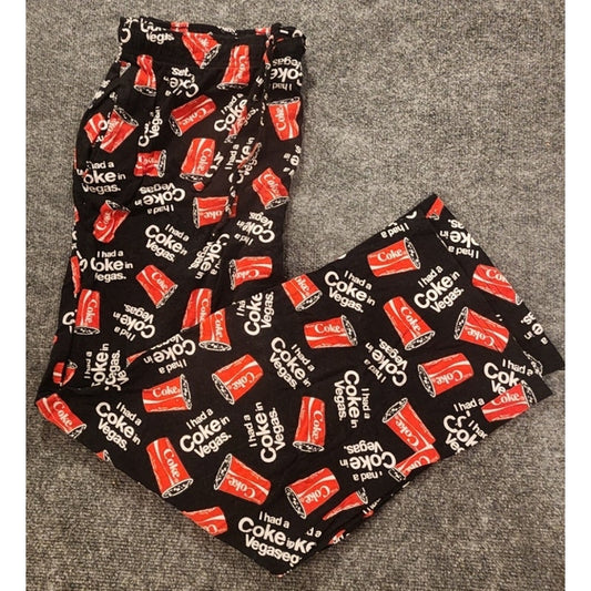 Coca-Cola Womens XL 40-42 I Had A Coke In Vegas Leggings All Over Print Black