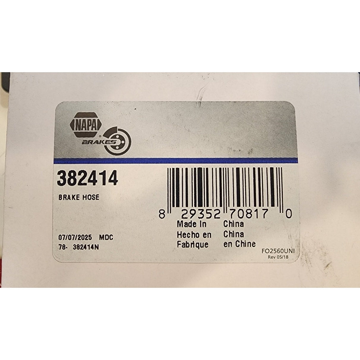 Brake Hose - Fits some GM - 382414 Napa - 829352708170 - 25.6" long