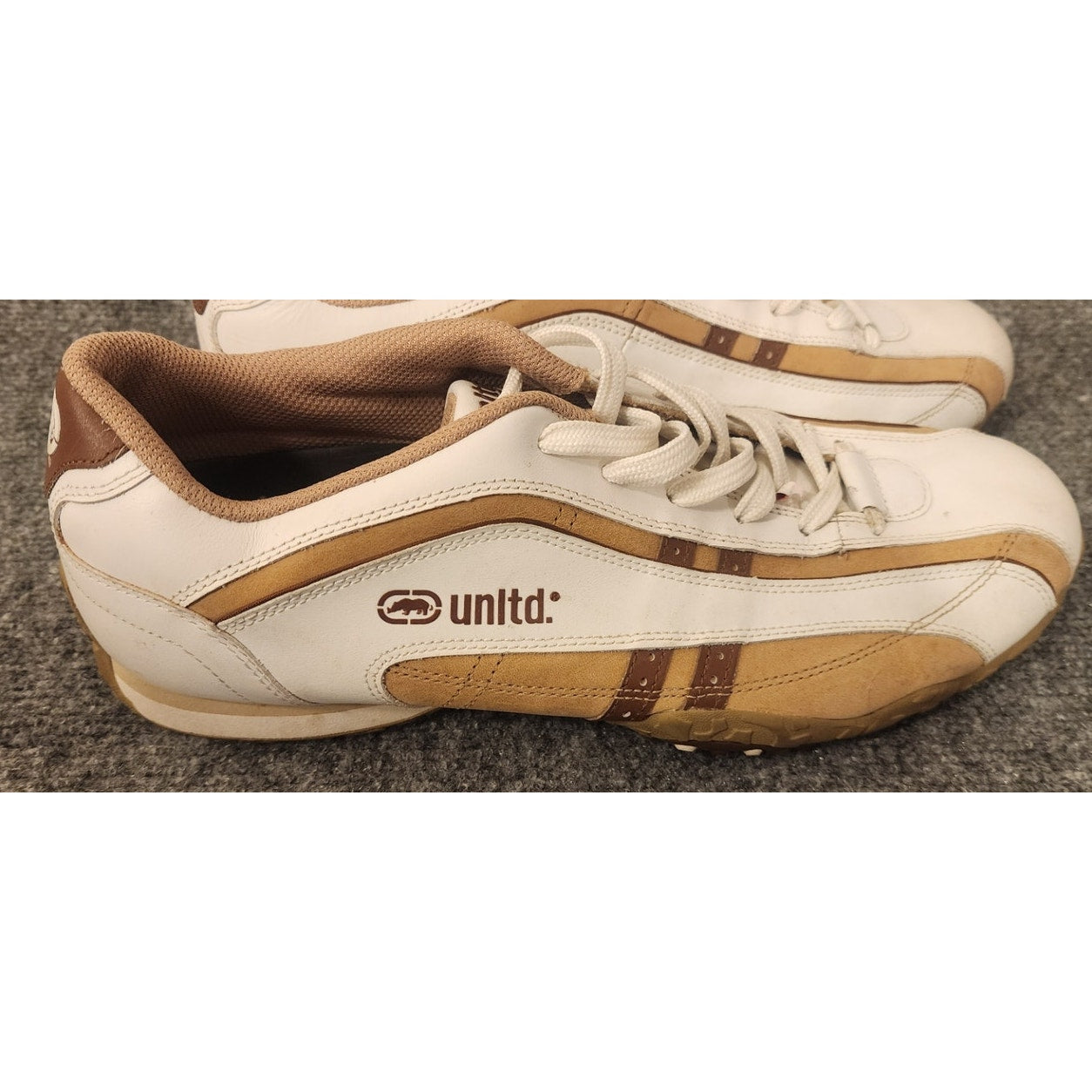 Marc Ecko Unltd Donovan Sneakers Mens Size 10.5 White Tan Leather Shoes 24126