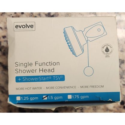 Evolve Single‑Function Shower Head with ShowerStart TSV – Water‑Saving Design
