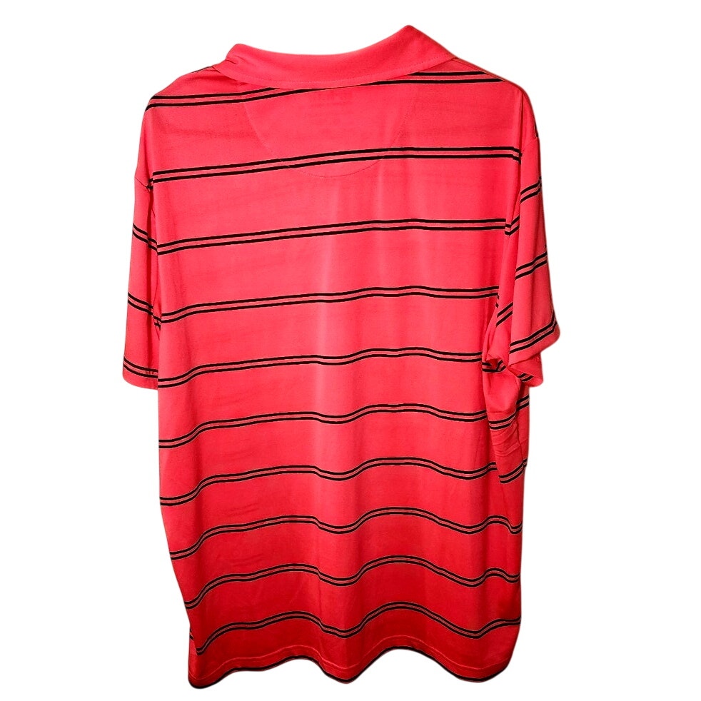 Urban Pipeline Mens Pink Black Striped Short Sleeve Polo Shirt XXL