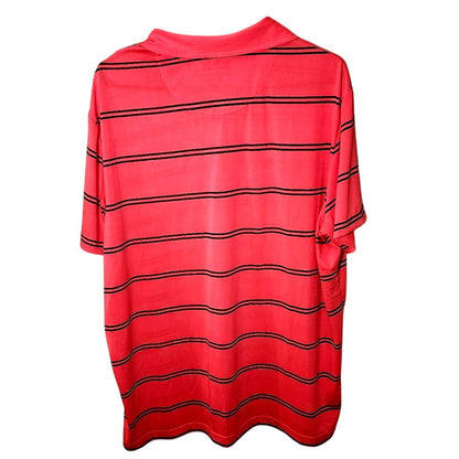 Urban Pipeline Mens Pink Black Striped Short Sleeve Polo Shirt XXL
