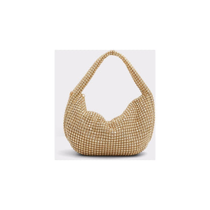 Aldo - LUZX-972 - Elegant Gold Top-Handle Handbag with Rhinestone Embellishments